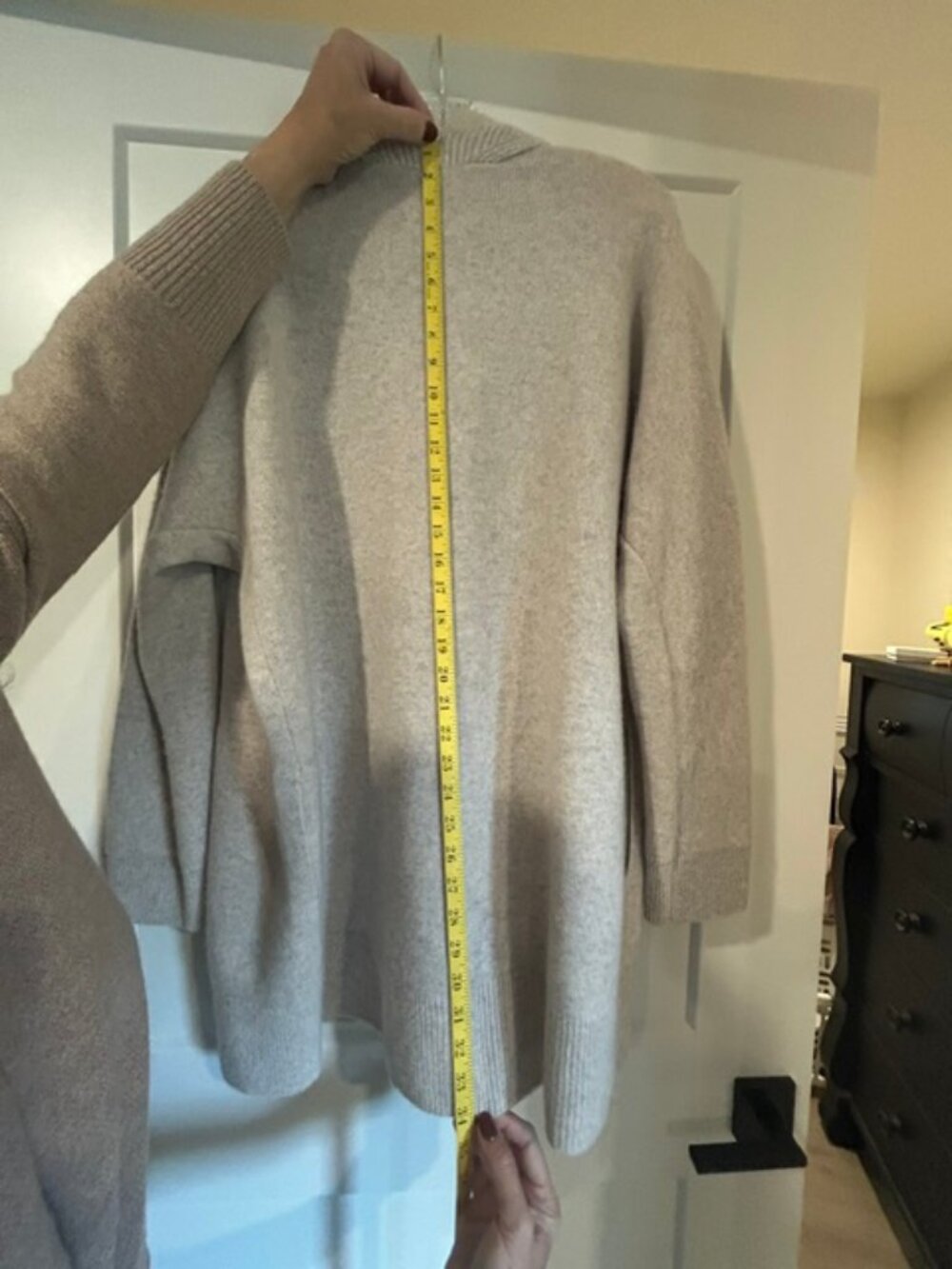 VINCE Ribbed Open Cashmere Cardigan In Marble - Large #S5055 - Picture 10 of 10